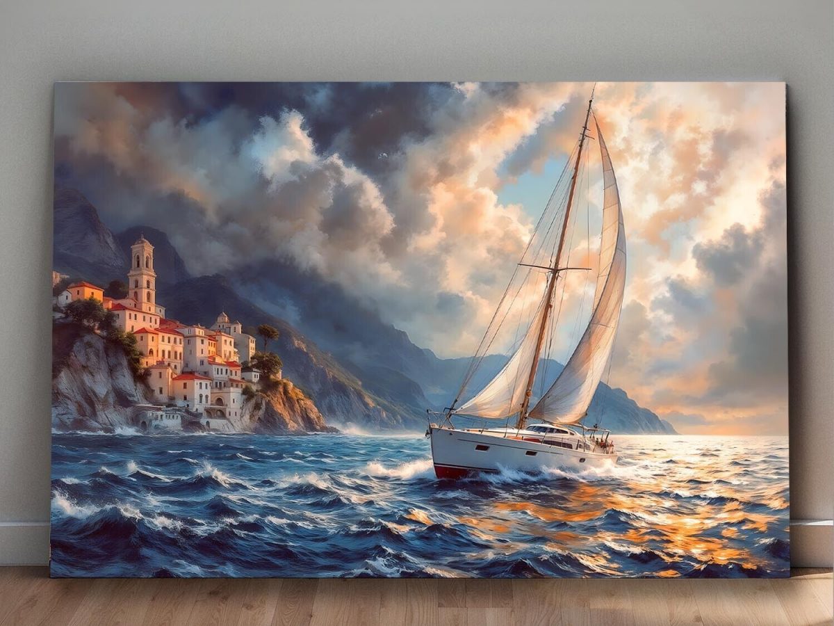 57-333.jpg Amalfiküste im Abendrot– Bild auf Leinwand