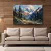 Alpenlandschaft mit Gletscher- Wandbild auf Leinwand