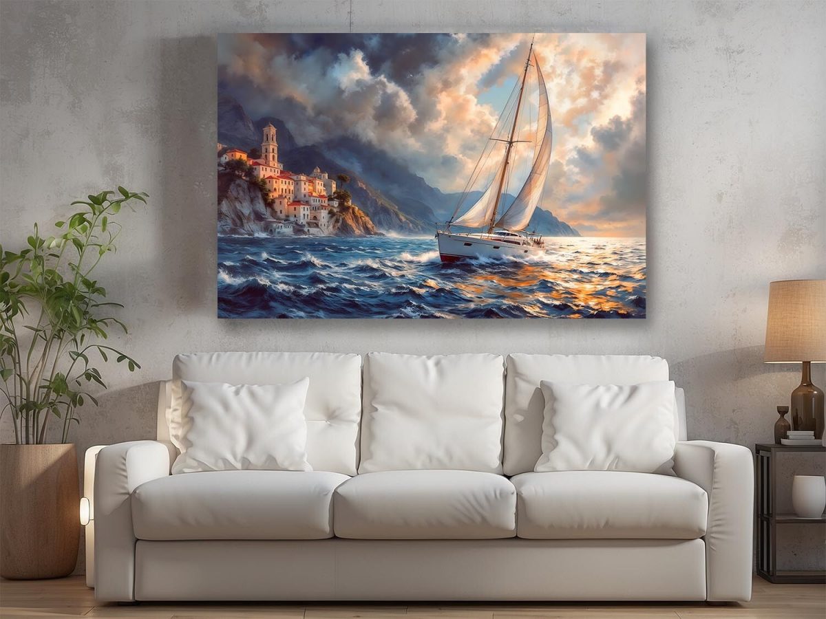 57-336.jpg Amalfiküste im Abendrot– Bild auf Leinwand