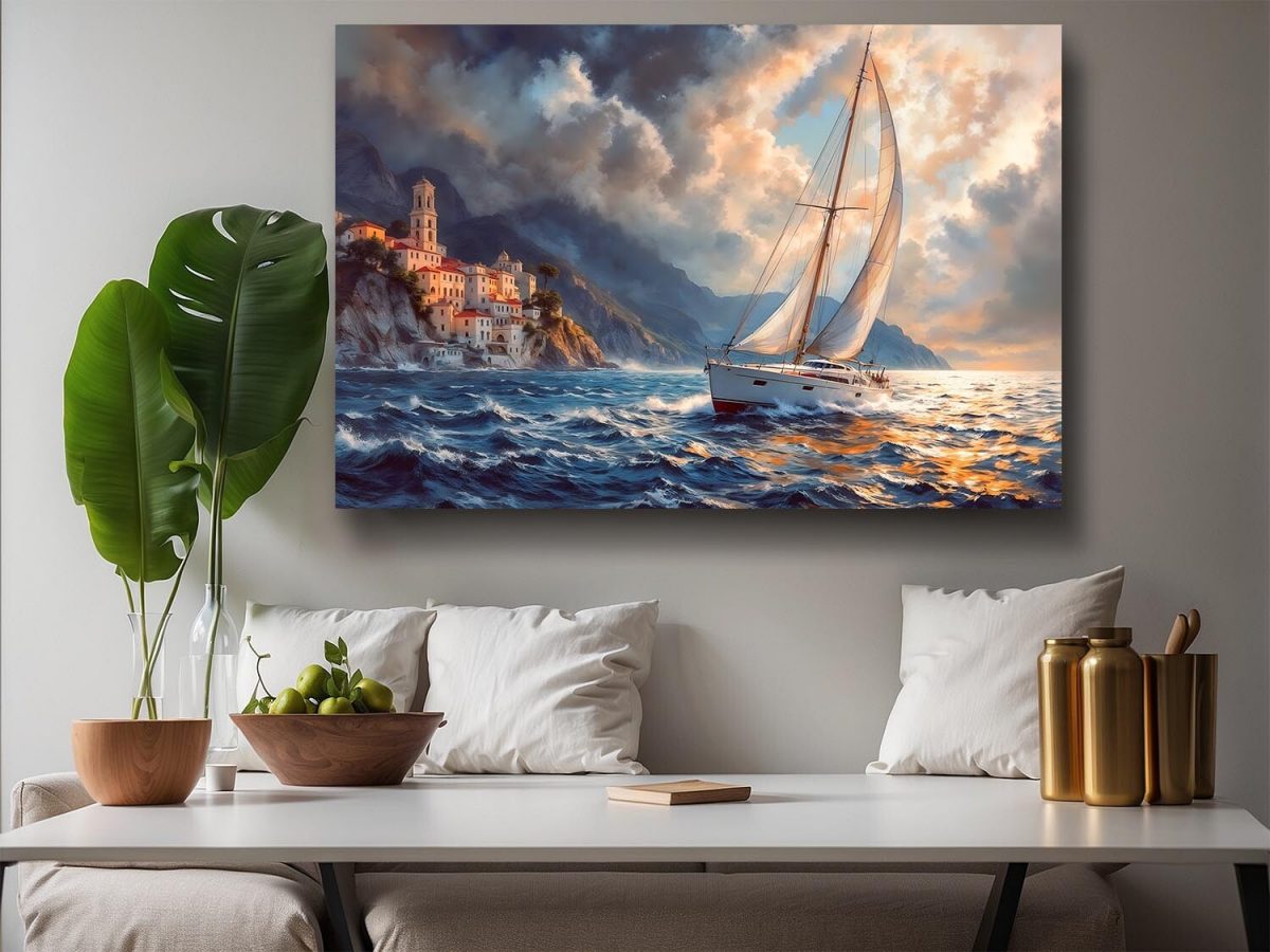 57-337.jpg Amalfiküste im Abendrot– Bild auf Leinwand