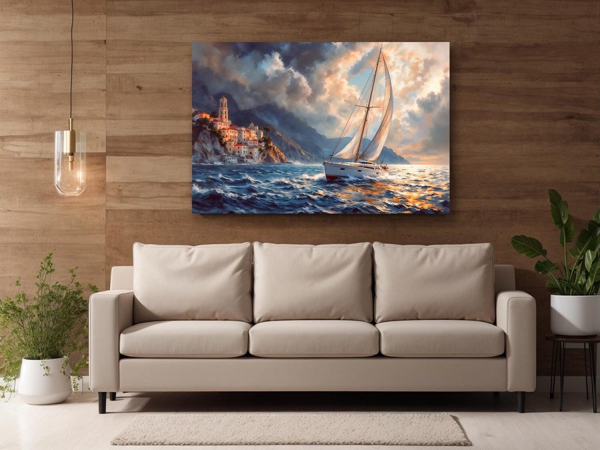 57-338.jpg Amalfiküste im Abendrot– Bild auf Leinwand