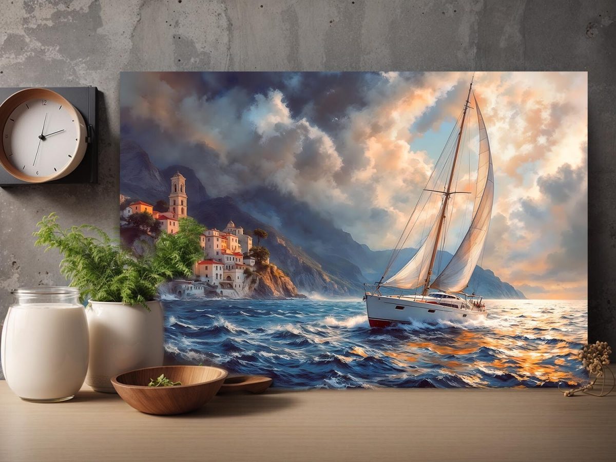 57-339.jpg Amalfiküste im Abendrot– Bild auf Leinwand