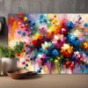 57-384.jpg Blumenstrauß mit dynamischen Farbexplosionen –wie Ölgemälde, Digital Art, KI Art