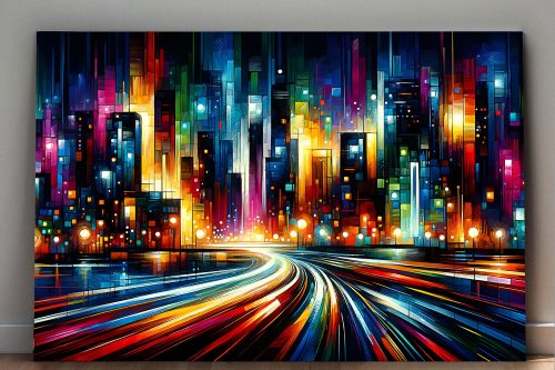 Im Puls der Stadt - Komposition, Abstrakt, Digital Art, KI Art