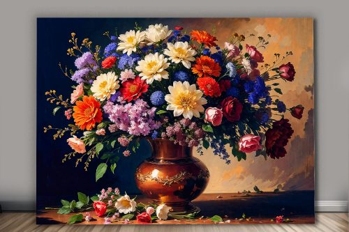 Blumen in voller Blüte –wie Ölgemälde, Digital Art, KI Art