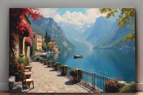 57-472.jpg Romantische Uferpromenade am Gardasee, Digital Art, KI Art