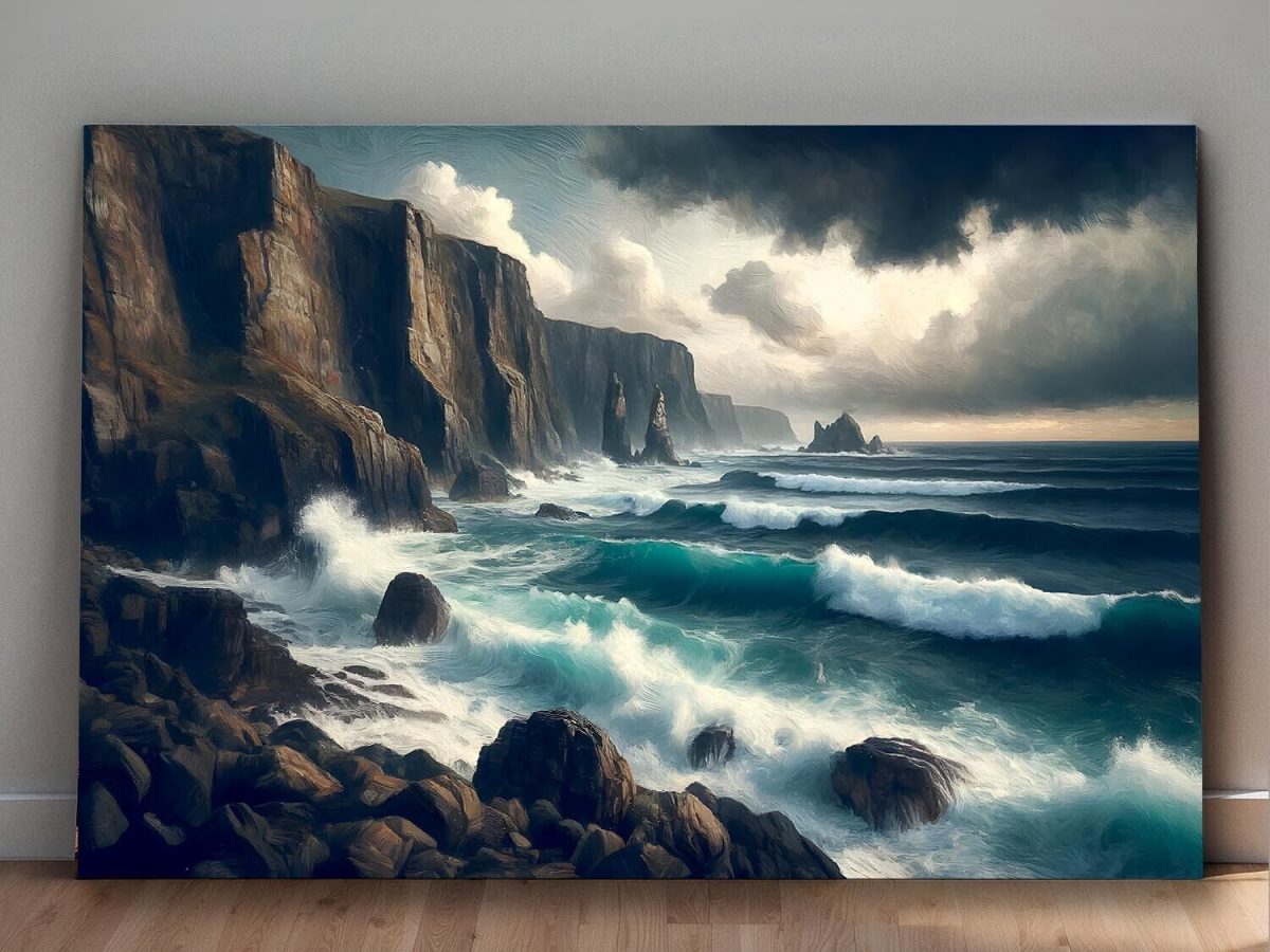 57-482.jpg Steilküste bei stürmischem Wetter, Digital Art, KI Art