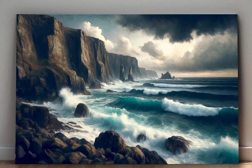 57-482.jpg Steilküste bei stürmischem Wetter, Digital Art, KI Art