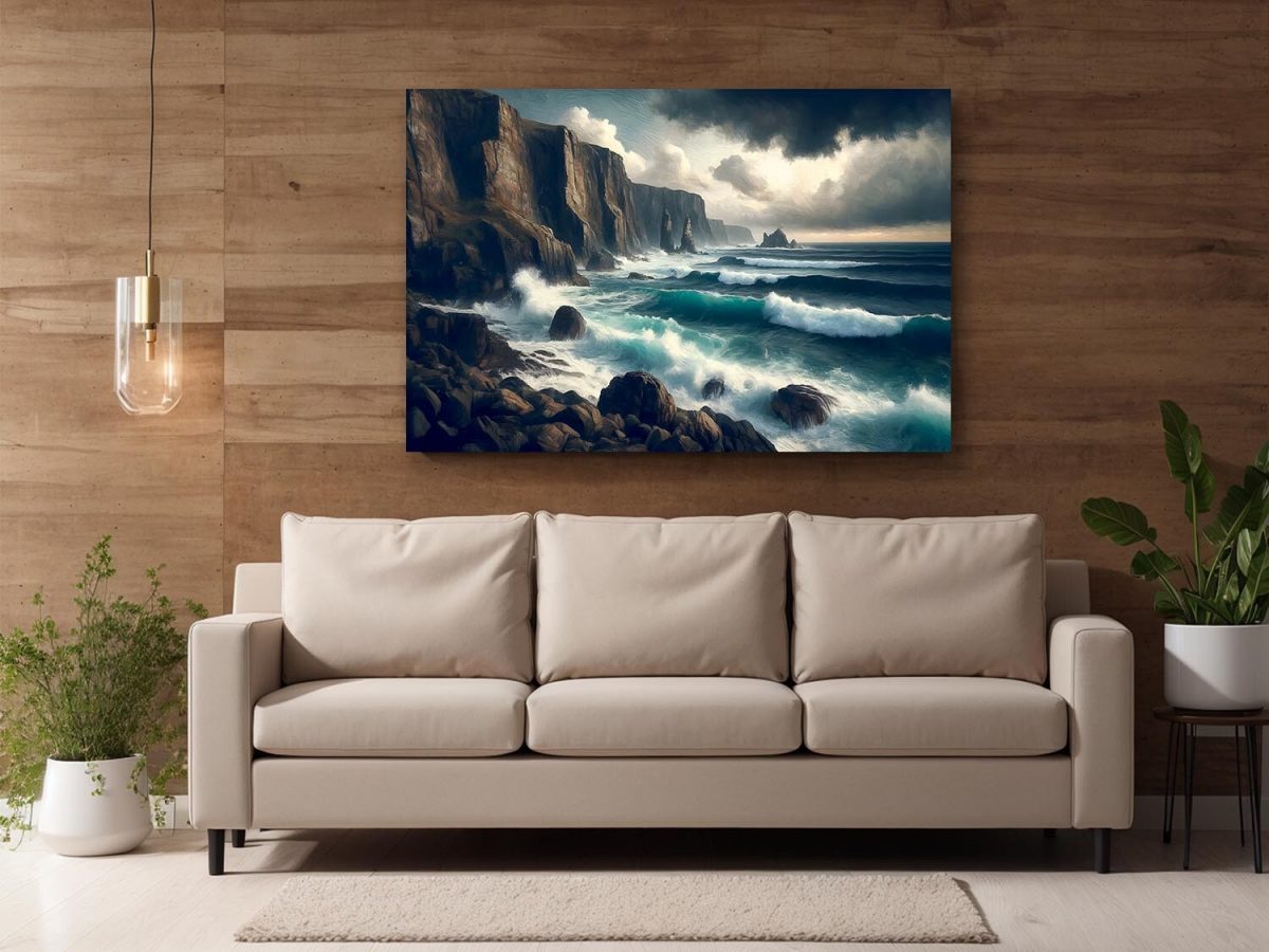 57-486.jpg Steilküste bei stürmischem Wetter, Digital Art, KI Art