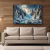 57-494.jpg Faszinierende Winterlandschaft mit Wasserfall - Bild auf Leinwand