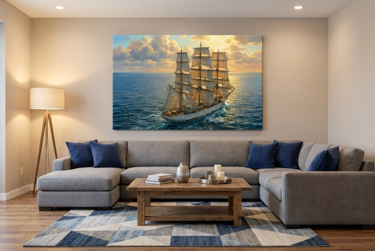 57-5.png XXL Leinwandbild Dreimaster Segelschiff Meer - Maritim Kunstdruck