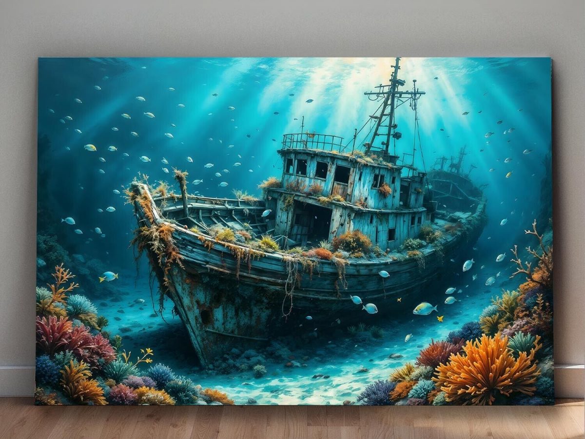 Mystische Unterwasserwelt , Bild auf Leinwand,