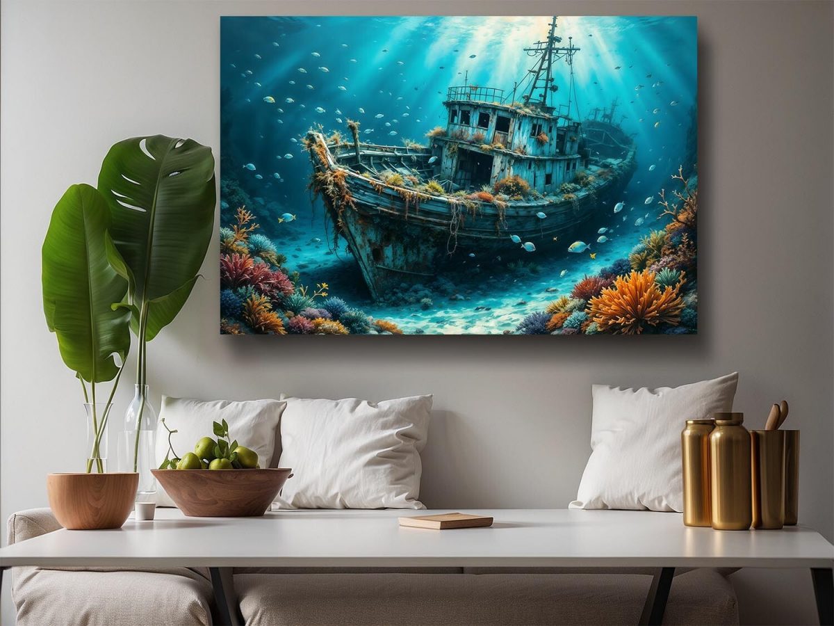 Mystische Unterwasserwelt , Bild auf Leinwand,