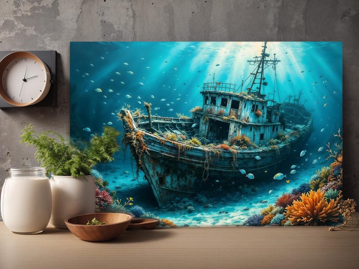 Mystische Unterwasserwelt , Bild auf Leinwand,