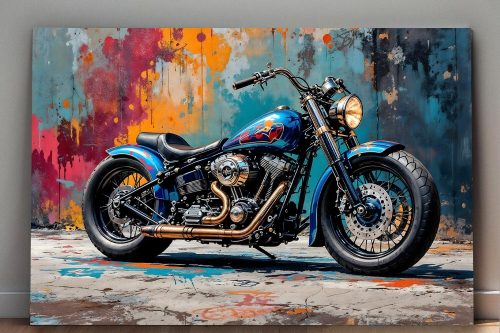 Costum-Motorrad - Bild auf Leinwand