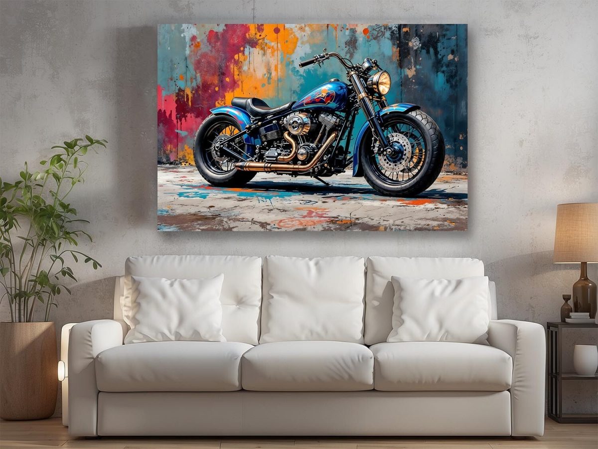 57-542.jpg Costum-Motorrad - Bild auf Leinwand