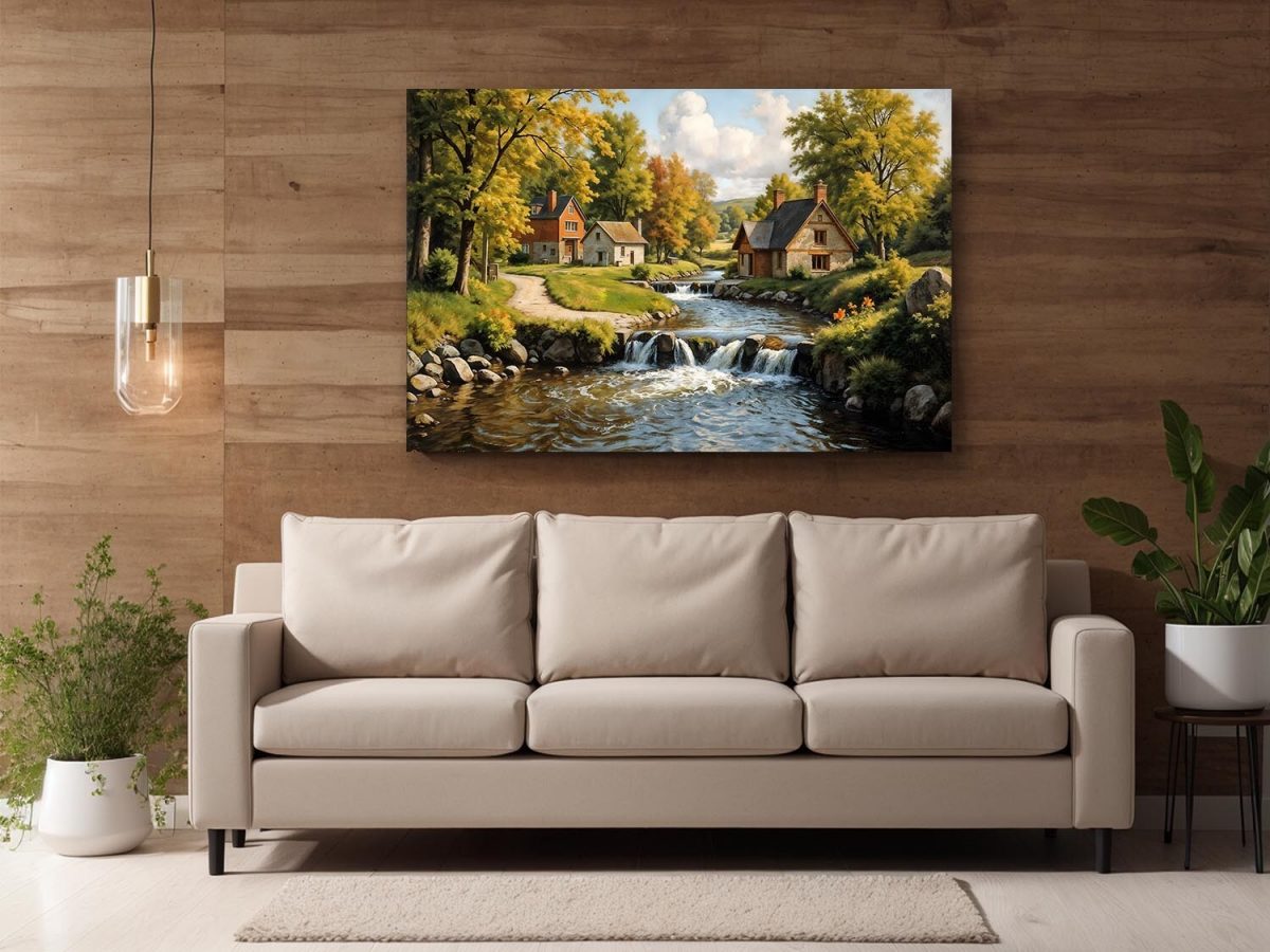 57-543.jpg Herbstliche Flusslandschaft – Leinwanddruckt