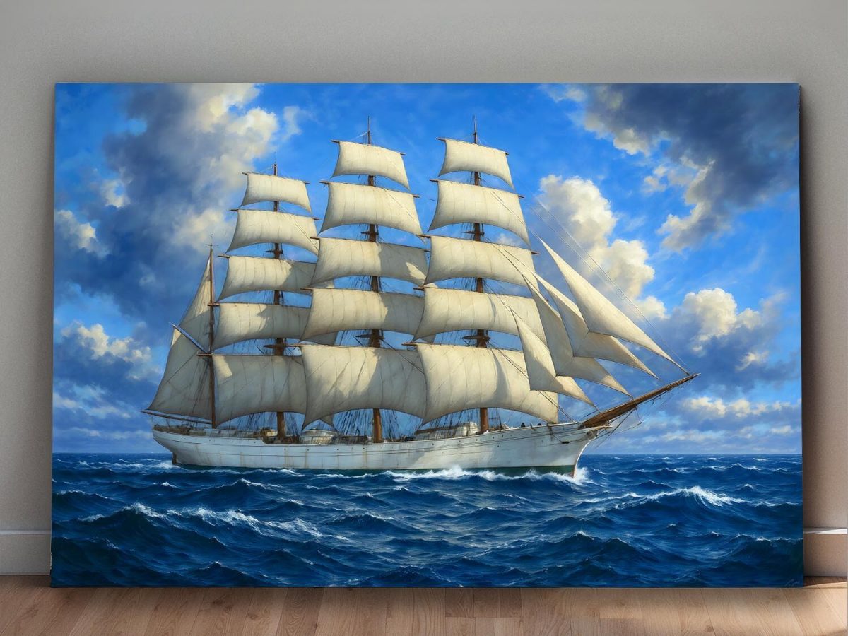 57-553.jpg Segelschiff unter vollen Segeln , Bild auf Leinwand