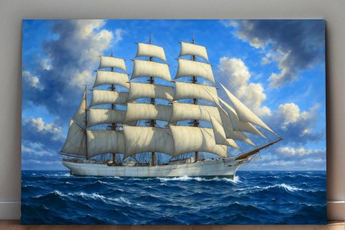 Segelschiff unter vollen Segeln , Bild auf Leinwand