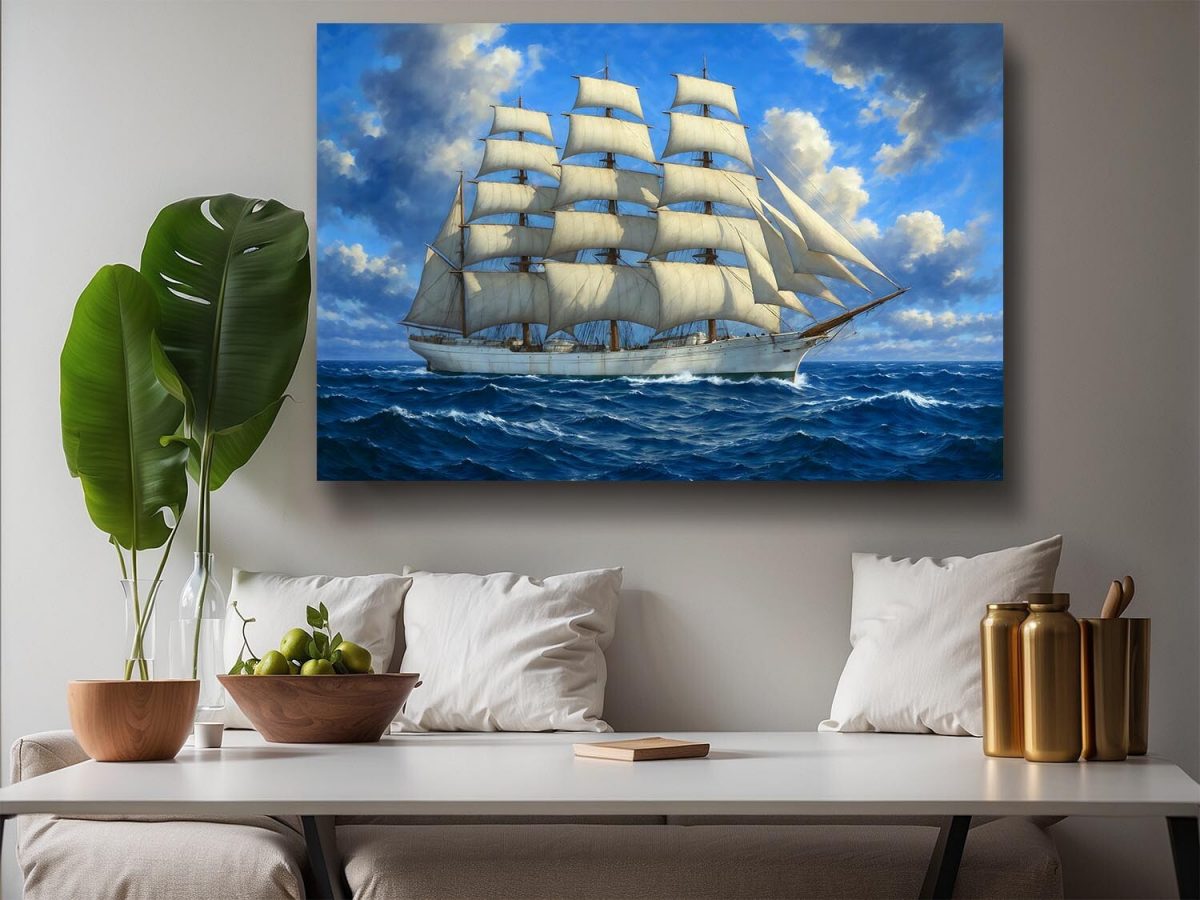 57-555.jpg Segelschiff unter vollen Segeln , Bild auf Leinwand