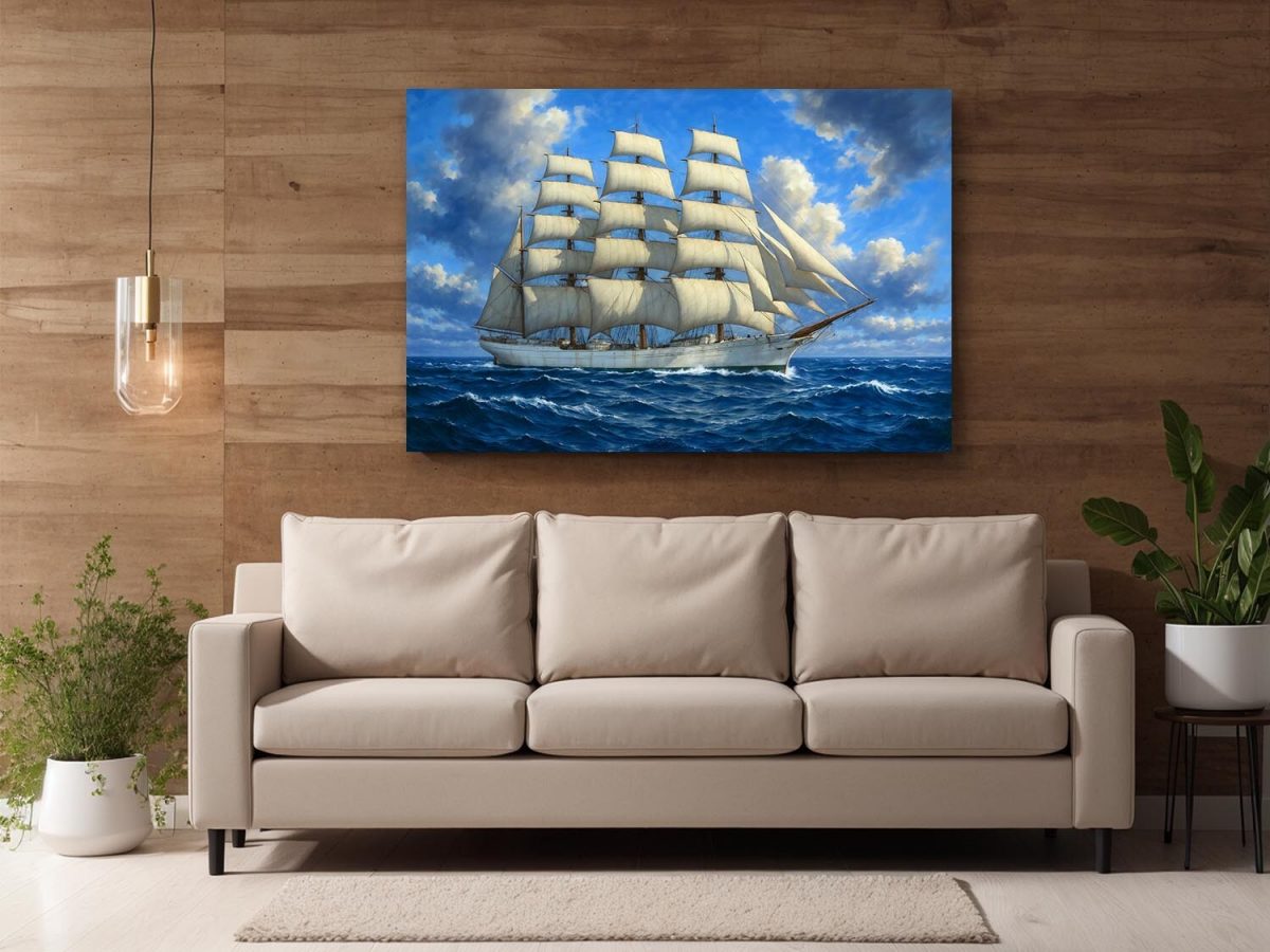 57-556.jpg Segelschiff unter vollen Segeln , Bild auf Leinwand