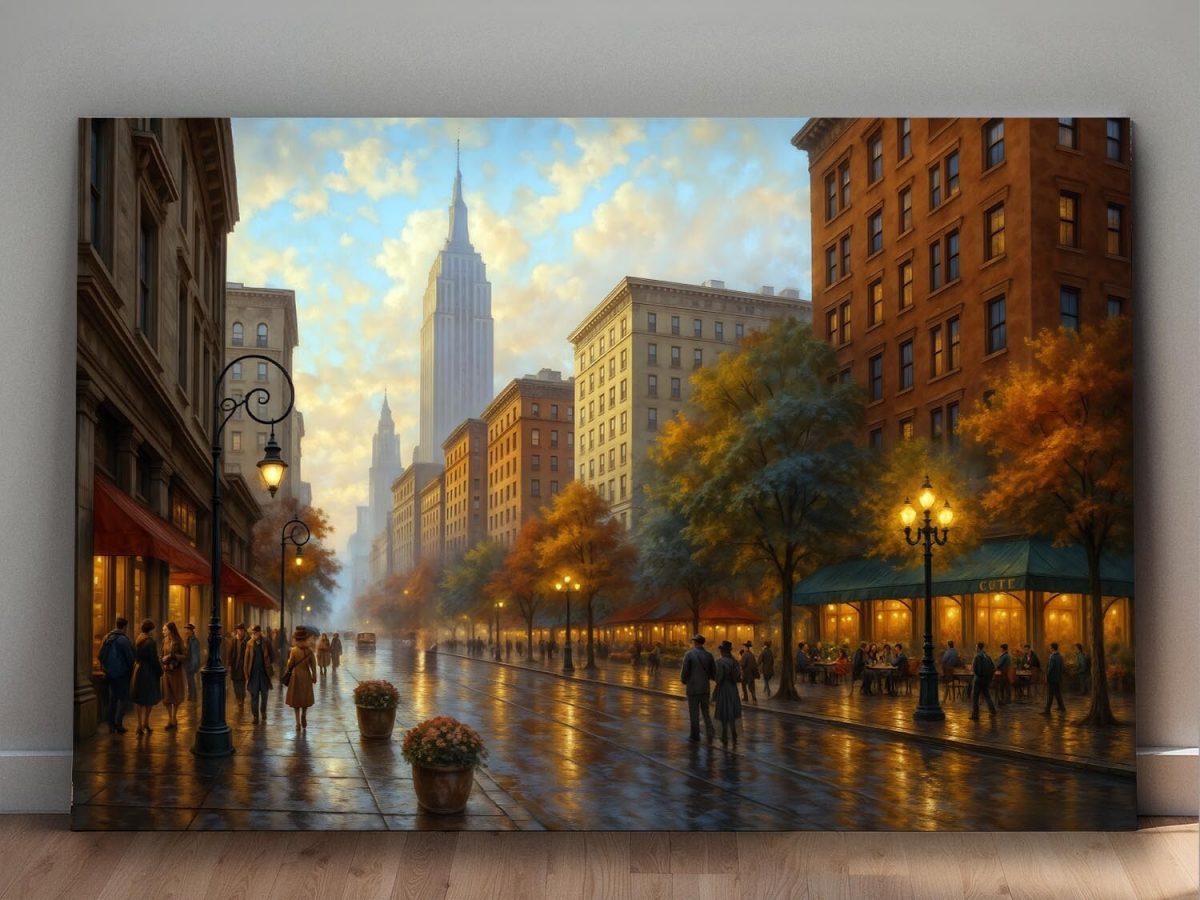 New York – Goldenes Abendlicht, Digital Art