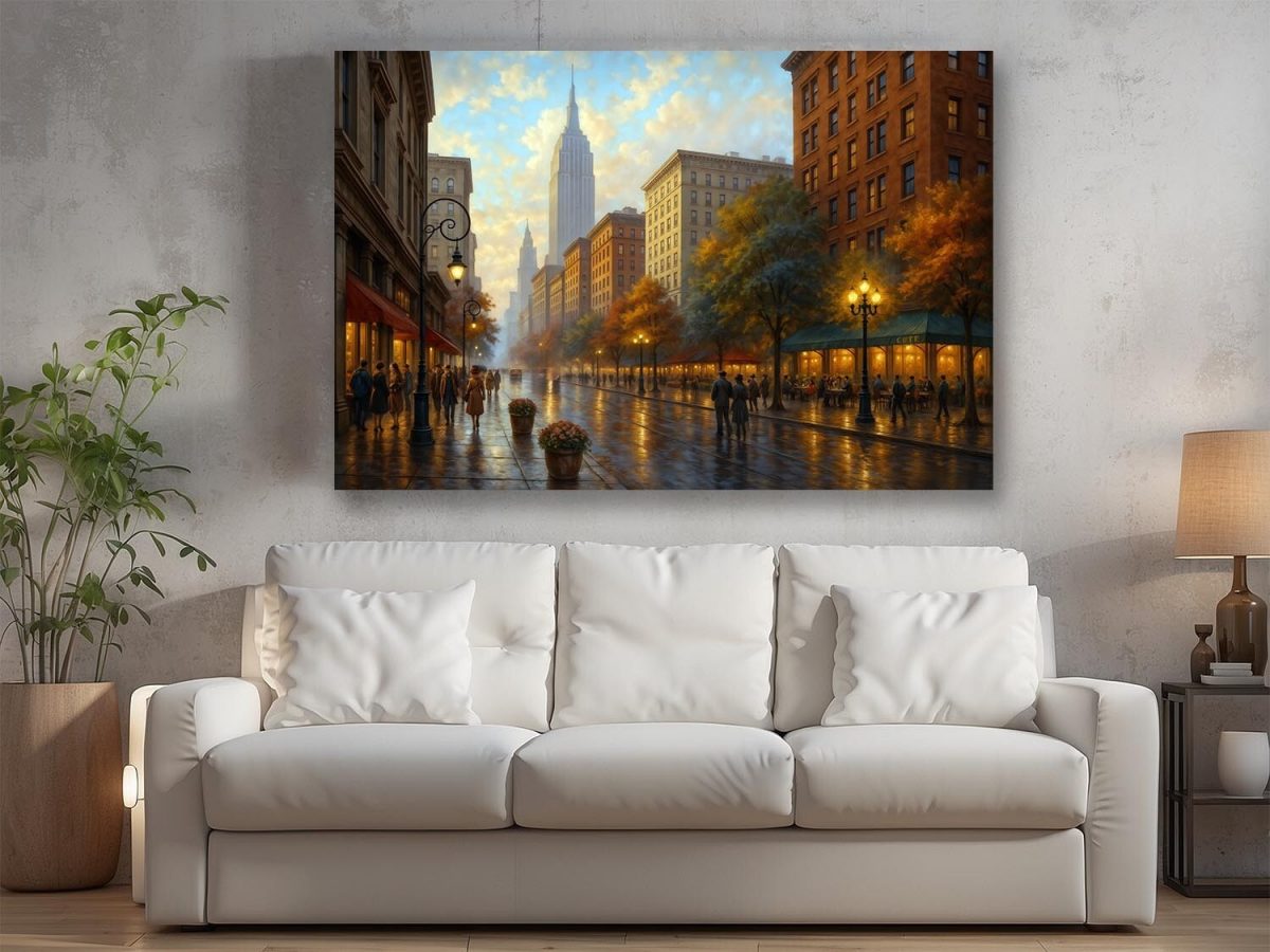 New York – Goldenes Abendlicht, Digital Art
