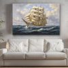 57-574.jpg Majestätisches Segelschiff auf hoher See, Bild auf Leinwand,
