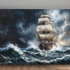 Segelschiff im Gewitter , Bild auf Leinwand,