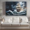 Segelschiff im Gewitter , Bild auf Leinwand,