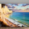 57-638.jpg Küstenlandschaft mit Kreidefelsen, Digital Art, Bild auf Leinwand