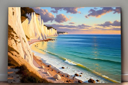57-638.jpg Küstenlandschaft mit Kreidefelsen, Digital Art, Bild auf Leinwand