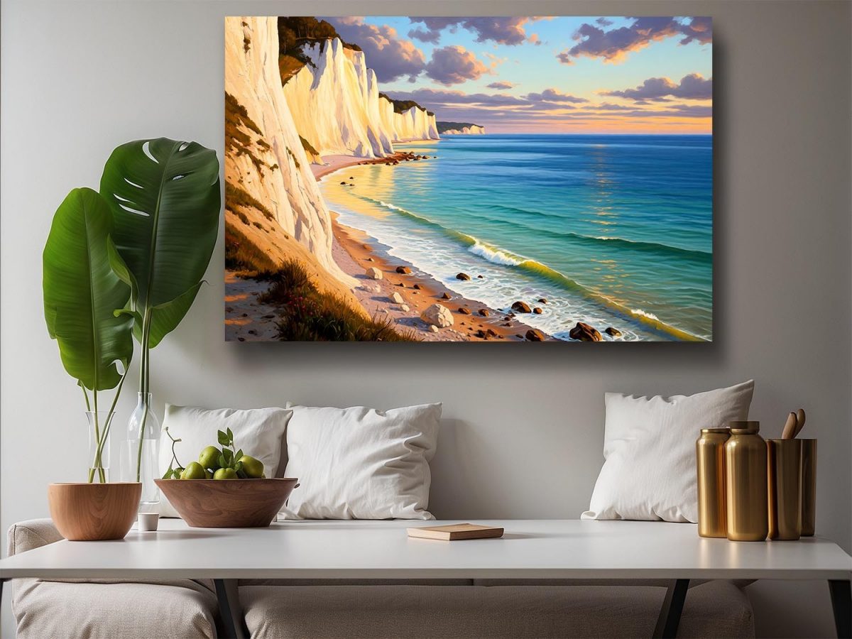 57-640.jpg Küstenlandschaft mit Kreidefelsen, Digital Art, Bild auf Leinwand