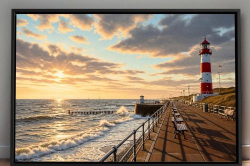 57-643.jpg Leuchtturm an der Nordsee – Gerahmter Leinwanddruck