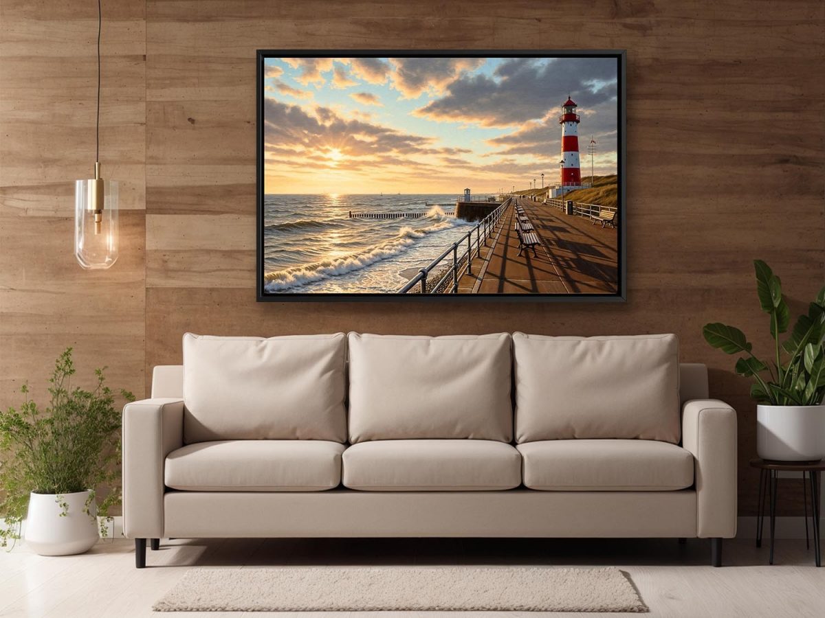 57-646.jpg Leuchtturm an der Nordsee – Gerahmter Leinwanddruck