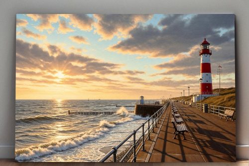 57-648.jpg Leuchtturm an der Nordsee – Bild auf Leinwand, Digital Art,