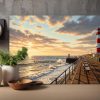Leuchtturm an der Nordsee – Bild auf Leinwand, Digital Art,