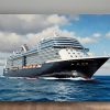 Kreuzfahrtschiff auf hoher See , Bild auf Leinwand,