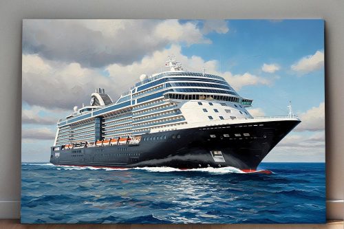 Kreuzfahrtschiff auf hoher See , Bild auf Leinwand,