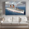 Historisches Passagierschiff auf hoher See , Bild auf Leinwand,