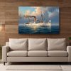 Dampfschiff auf hoher See, Bild auf Leinwand, Frachter