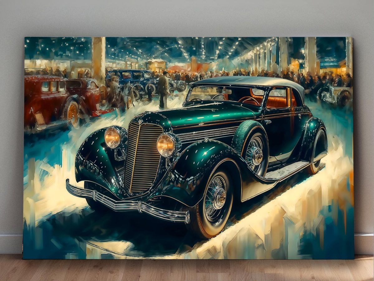 57-70.jpg Oldtimer auf einer Autoshow - Bild auf Leinwand