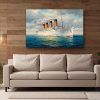 Historischer Ozeandampfer auf hoher See , Bild auf Leinwand,
