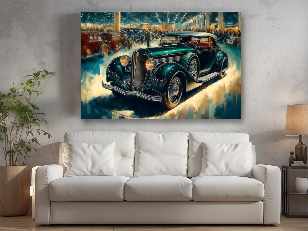 57-71.jpg Oldtimer auf einer Autoshow - Bild auf Leinwand