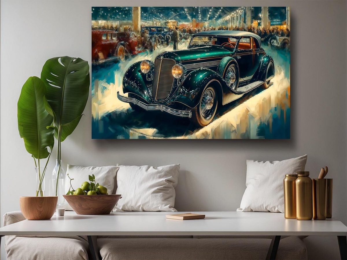 57-72.jpg Oldtimer auf einer Autoshow - Bild auf Leinwand