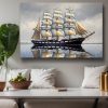 Segelschiff mit Vollbesegelung auf ruhiger See, Bild auf Leinwand