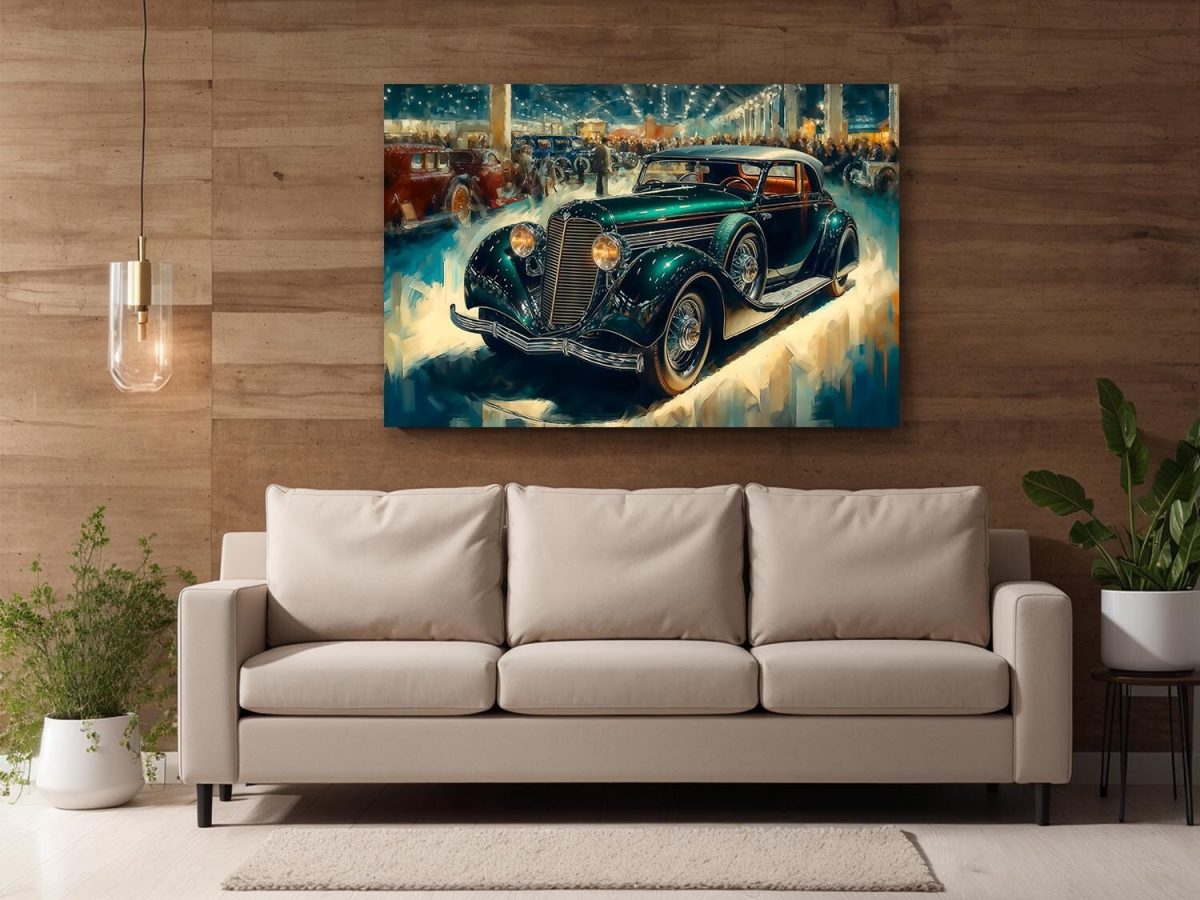 57-73.jpg Oldtimer auf einer Autoshow - Bild auf Leinwand