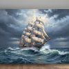 57-768.jpg Segelschiff im Sturm , Bild auf Leinwand,