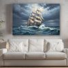 57-769.jpg Segelschiff im Sturm , Bild auf Leinwand,