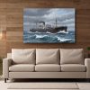 57-776.jpg Dampfschiff auf hoher See, Bild auf Leinwand, Frachter, Frachtschiff